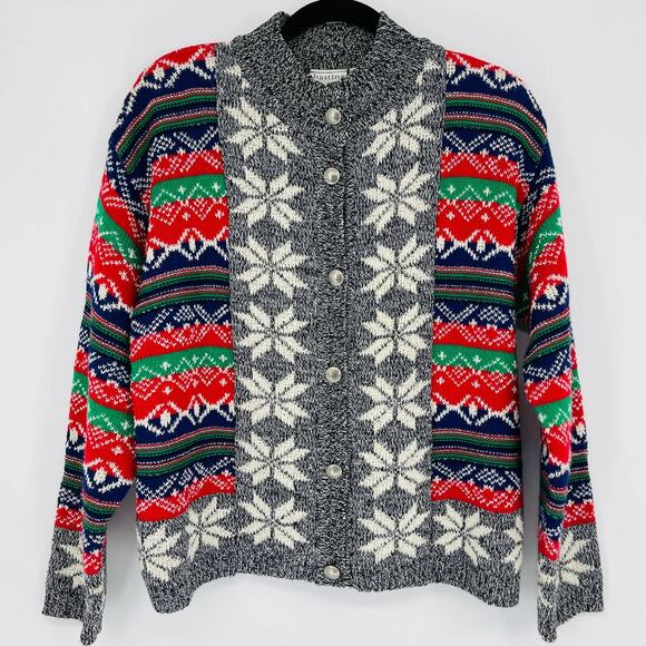 Vintage Hasting & Smith Petites Multi Color Cardigan Sweater Size S (or M) - GUC - Picture 1 of 13